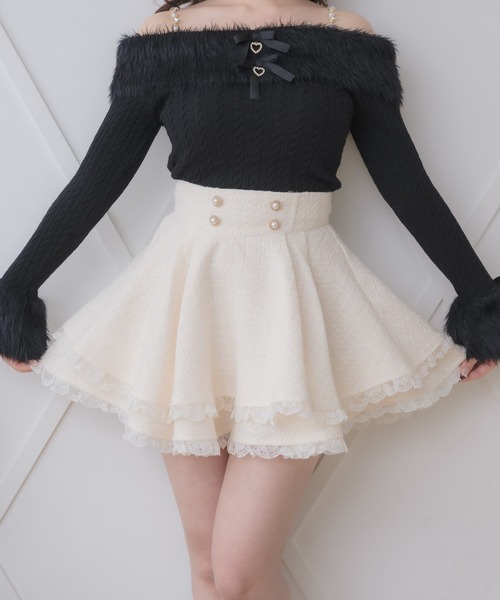 ROJITA（ロジータ） スカート ダブルフレア裾レーススカート