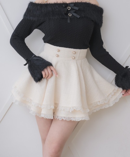 ROJITA（ロジータ） スカート ダブルフレア裾レーススカート