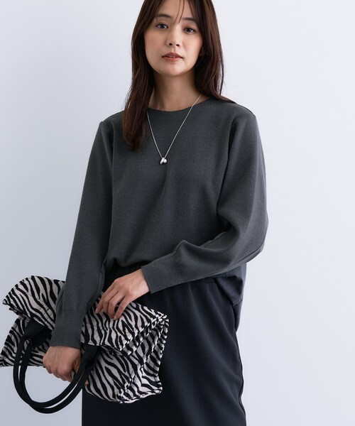 INDIVI（インディヴィ） ニット セーター 「洗える／選べる8色」トーン