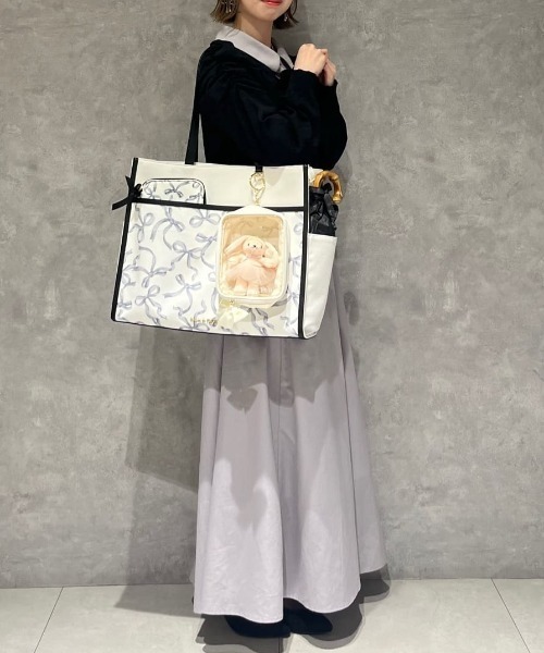 Maison de FLEUR（メゾンドフルール） トートバッグ リボンプリント 