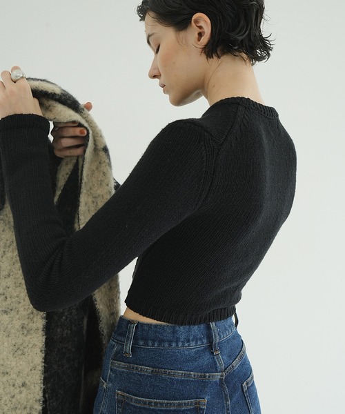 トップス CLANE COTTON SHORT KNIT TOPS CLANE（クラネ） ニット セーター COTTON SHORT KNIT TOPS レディース
