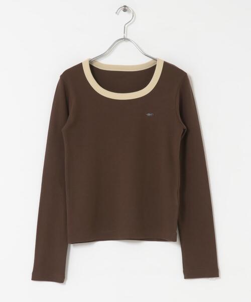 Deuxieme Classe ブラウン ニット 長袖 ラウンドネック リブ セール】Double Sweater（ニット/セーター）｜Deuxieme Classe