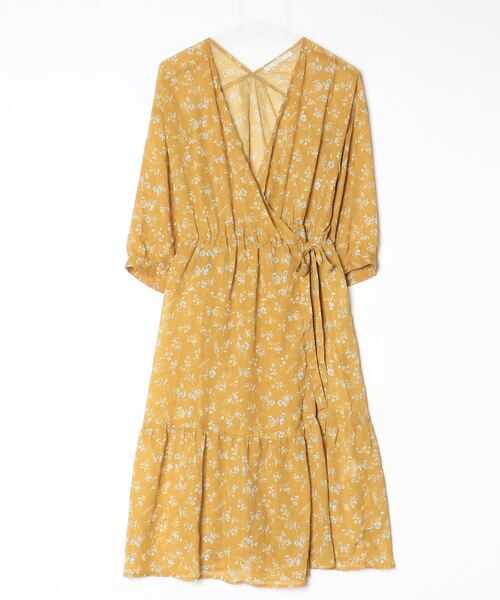 ワンピース SAVA KBF（ケービーエフ） 7分袖ワンピース ONE イエロー レディース
