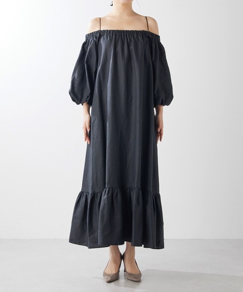 「THE PAUSE」 半袖ワンピース FREE ブラック レディース_画像2