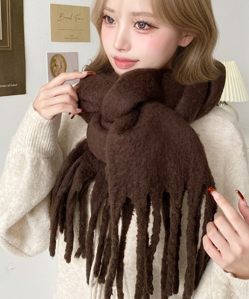 YVES SALOMON（イヴサロモン） マフラー FREE グレー レディース