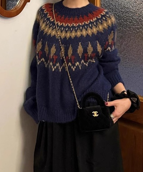 meJane（ミージェーン） ニット セーター ノルディックジャガード