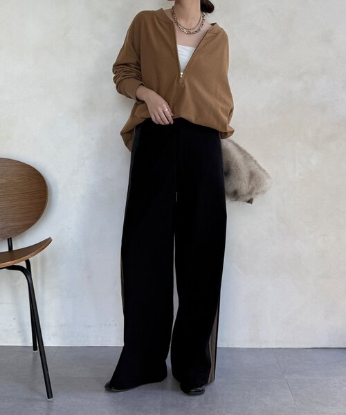 DouDou（ドゥドゥ） パンツ 「WEB限定」サイドラインワイドパンツ