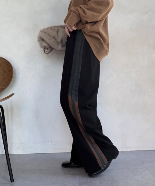 DouDou（ドゥドゥ） パンツ 「WEB限定」サイドラインワイドパンツ
