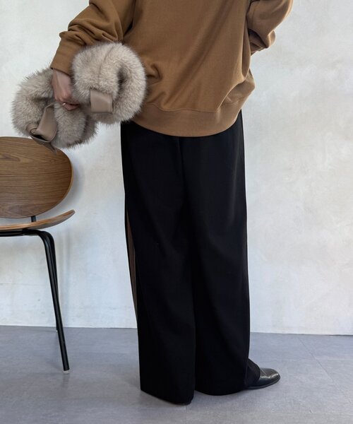 DouDou（ドゥドゥ） パンツ 「WEB限定」サイドラインワイドパンツ