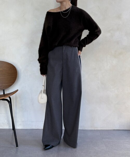 3818　こちらは専用です DouDou（ドゥドゥ） パンツ 「WEB限定」サイドラインワイドパンツ