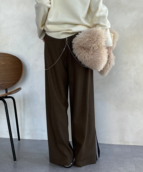 DouDou（ドゥドゥ） パンツ 「WEB限定」サイドラインワイドパンツ