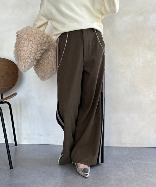 DouDou（ドゥドゥ） パンツ 「WEB限定」サイドラインワイドパンツ
