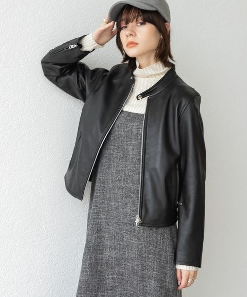 【新品未使用】ブラック レザージャケット JEANASIS（ジーナシス） 中古・古着通販】JEANASIS (ジーナシス) レザージャケット ブラック