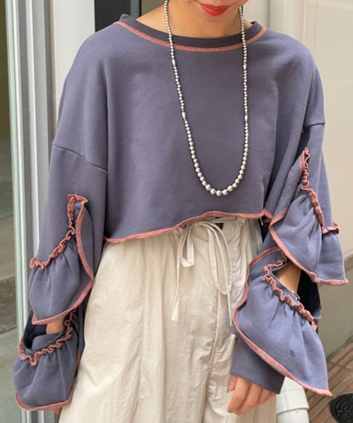 「HELLO.SANFRANCISCO」 スウェットカットソー FREE オレンジ レディース_画像5