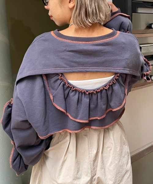 「HELLO.SANFRANCISCO」 スウェットカットソー FREE オレンジ レディース_画像6