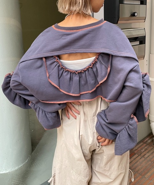 「HELLO.SANFRANCISCO」 スウェットカットソー FREE オレンジ レディース_画像7