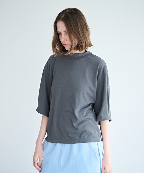 tシャツ 「KHA:KI / カーキ」ソフトモックネック トップ レディース_3