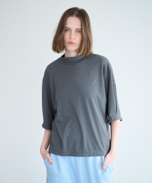 tシャツ 「KHA:KI / カーキ」ソフトモックネック トップ レディース_6