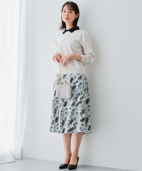 「7days Life Styling」 長袖ニット 3L ベージュ レディース_画像6