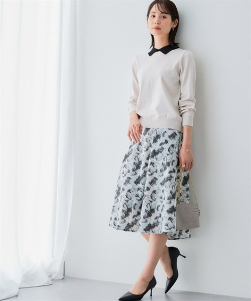 「7days Life Styling」 長袖ニット 3L ベージュ レディース_画像7