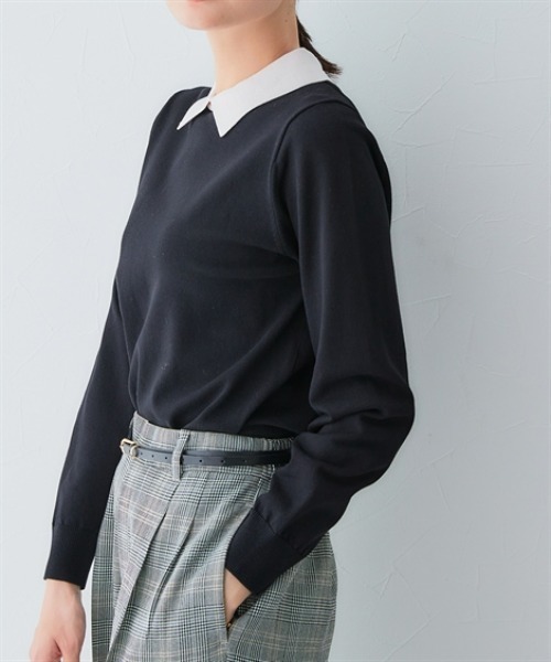 「7days Life Styling」 長袖ニット 3L ベージュ レディース_画像9