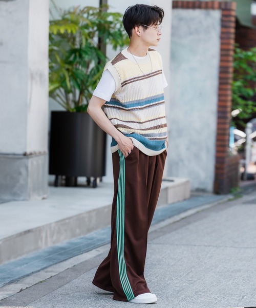 En serio TOKYO パンツ 「SIDEWAYSTANCE」ラインジャージワイド