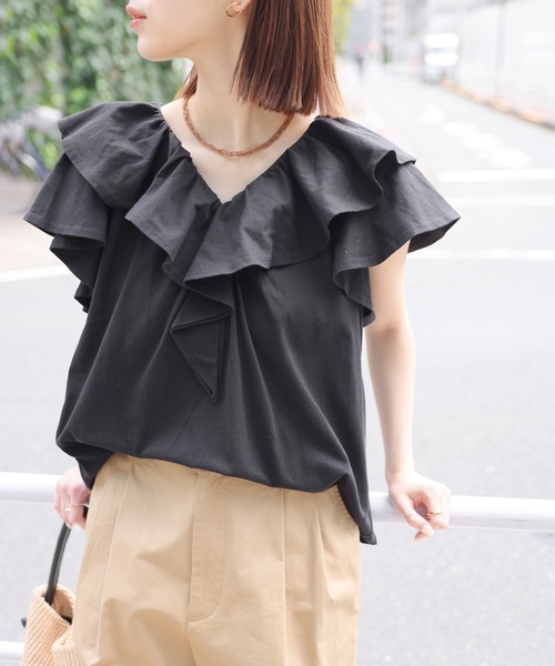 「JOURNAL STANDARD relume」 ノースリーブブラウス FREE ブラック レディース_画像10