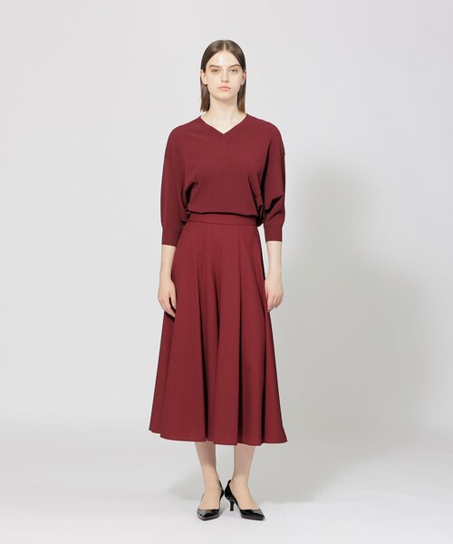 「EPOCA」 7分袖ニット 40 レッド レディース_画像4