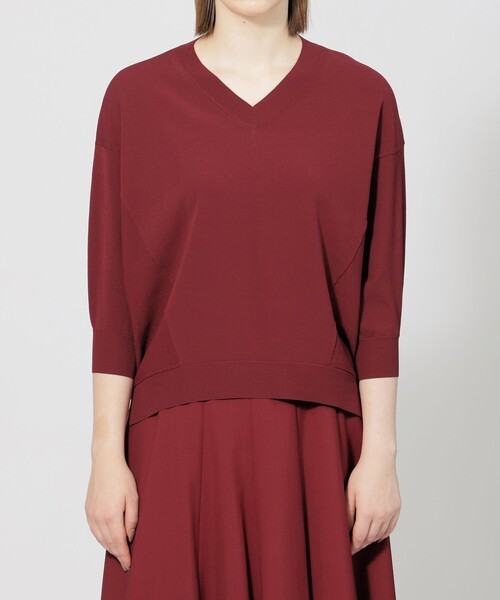 「EPOCA」 7分袖ニット 40 レッド レディース_画像5