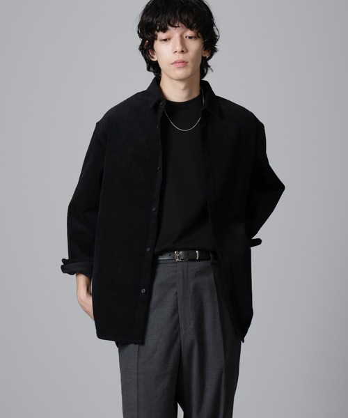 「NANO universe」 長袖シャツ M ブラック メンズ_画像2