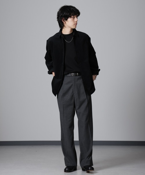 「NANO universe」 長袖シャツ M ブラック メンズ_画像5