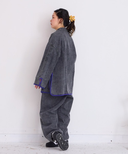 「BIG FIELD」 デニムジャケット 160cm ブルー レディース_画像6