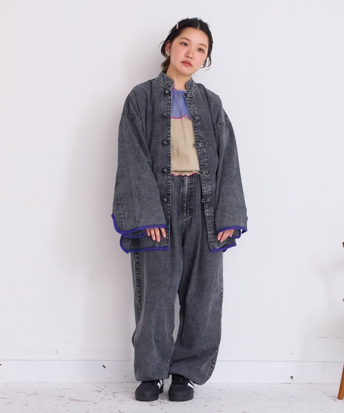 「BIG FIELD」 デニムジャケット 160cm ブルー レディース_画像9