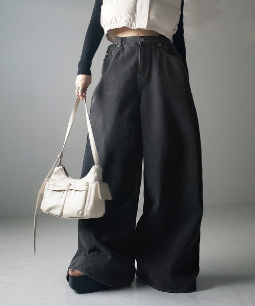 「me+em select」 デニムパンツ MEDIUM ブルー レディース_画像5