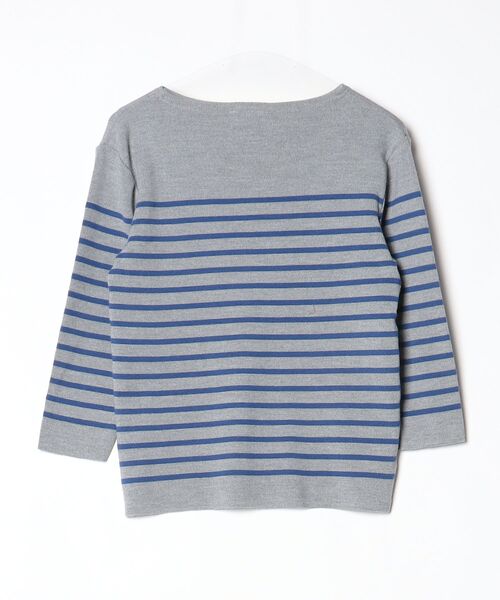 「Le Minor」 ボーダー柄7分袖ニット 1 グレー レディース_画像2