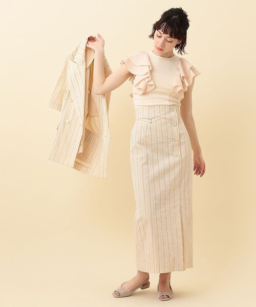 「ME COUTURE」 タイトスカート 0 ベージュ レディース_画像4