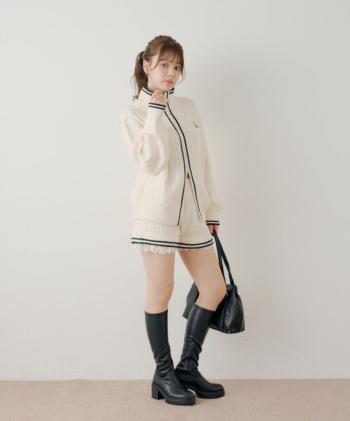 Chico（チコ） パンツ 「セットアップ対応」裾レイヤードニット