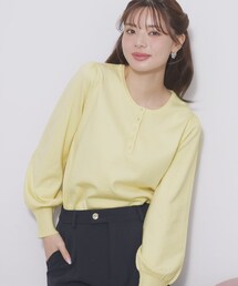 りんのおかん① index（インデックス） ニット セーター ビジューボタンヘンリーネック