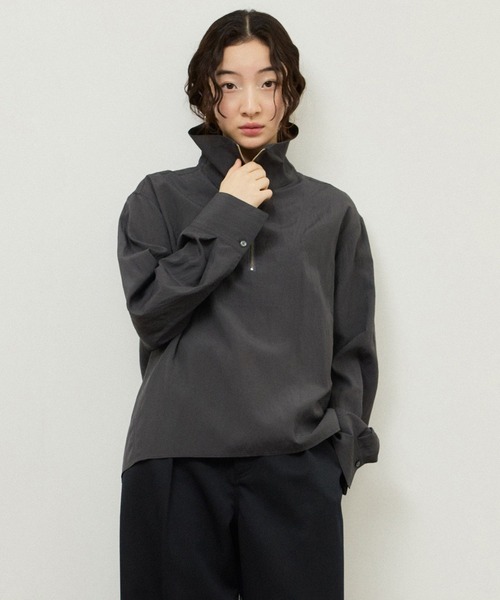 ADAM ET ROPE'（アダムエロペ） ブラウス シャツ ハーフZIPシャツ
