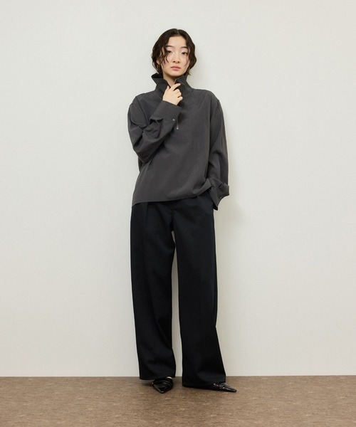 美品・ ADAM ET ROPE /アダムエロペ／ネイビーブラウス NIKKE】レギュラーカラー シャツ（シャツ/ブラウス）｜ADAM ET ROPE