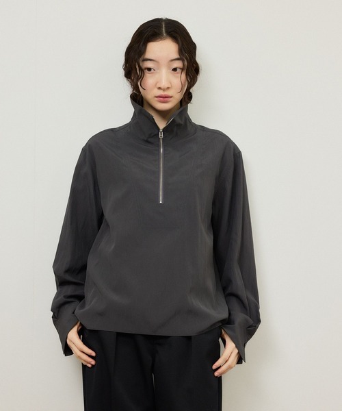 ADAM ET ROPE'（アダムエロペ） ブラウス シャツ ハーフZIPシャツ