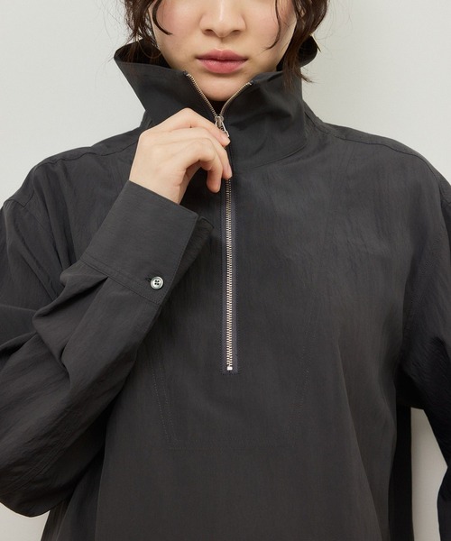 ADAM ET ROPE'（アダムエロペ） ブラウス シャツ ハーフZIPシャツ