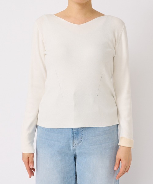 「RIVE DROITE」 7分袖ニット FREE オフホワイト レディース_画像5