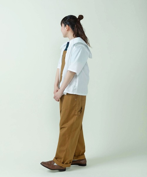 タグ付き✨パーリッシィ PAR ICI オーガニックサッカーセーラーブラウス PAR ICI（パーリッシィ） ブラウス シャツ 半袖 タイプライター