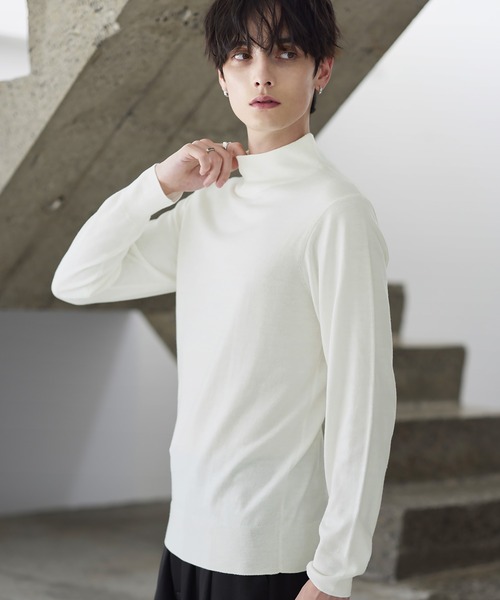 「ASTRONOMY」 長袖ニット L ホワイト メンズ_画像2