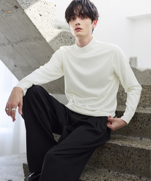 「ASTRONOMY」 長袖ニット L ホワイト メンズ_画像3