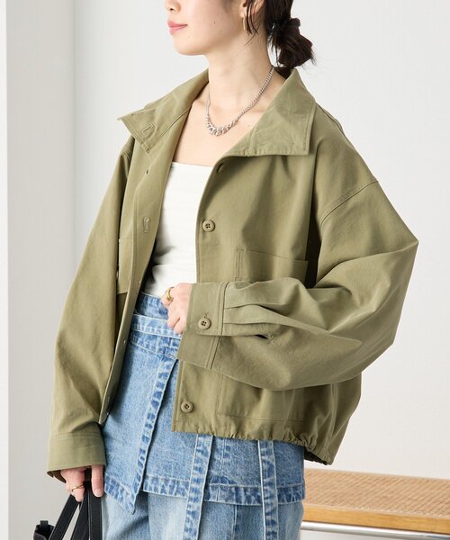 ブラウス シャツ 「A・MONN」「セットアップ着用可能」ミリタリースタンドシャツ レディースの画像