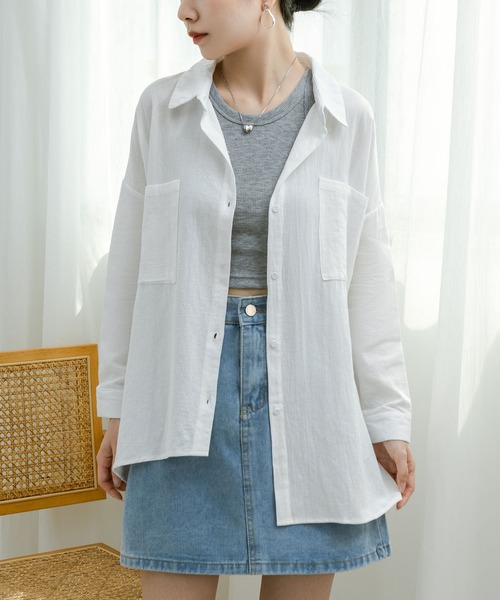 「MAISON DE THERESE」 長袖シャツ M グリーン レディース_画像2