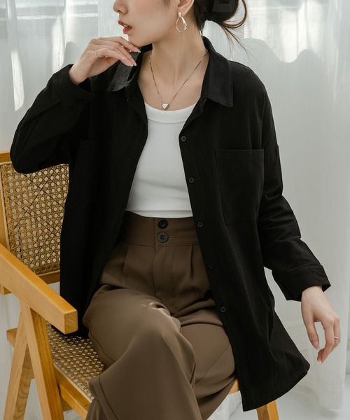 「MAISON DE THERESE」 長袖シャツ M グリーン レディース_画像7