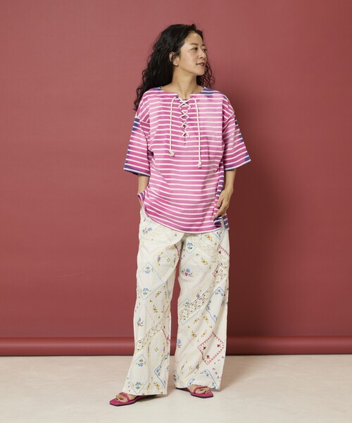 「Freada」 7分袖カットソー ONE SIZE ブルー レディース_画像9